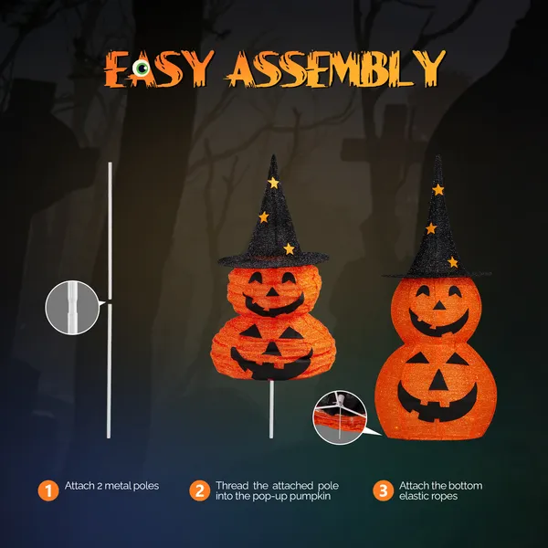 Pumpkin Trio – Collapsible Halloween Decoration Set – view 3