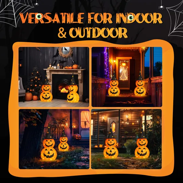 Pumpkin Trio – Collapsible Halloween Decoration Set – view 1