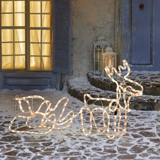 Sleigh Bell Glow – 35in LED Reindeer & Sleigh Motif — TopChopping Christmas collection