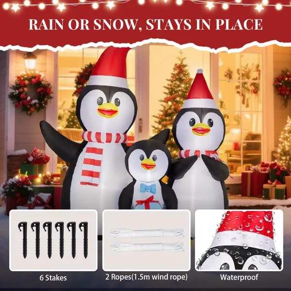 Penguin Place – 6FT Inflatable Penguin Family with Built-in LEDs — TopChopping Christmas collection