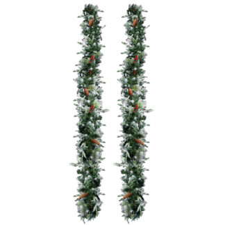 Snowfall Duo – Set of 2 Pre-Lit 9FT Flocked Garlands — TopChopping Christmas collection