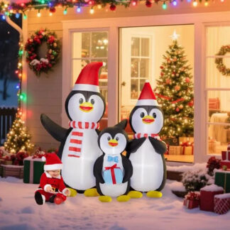 Penguin Place – 6FT Inflatable Penguin Family with Built-in LEDs — TopChopping Christmas collection