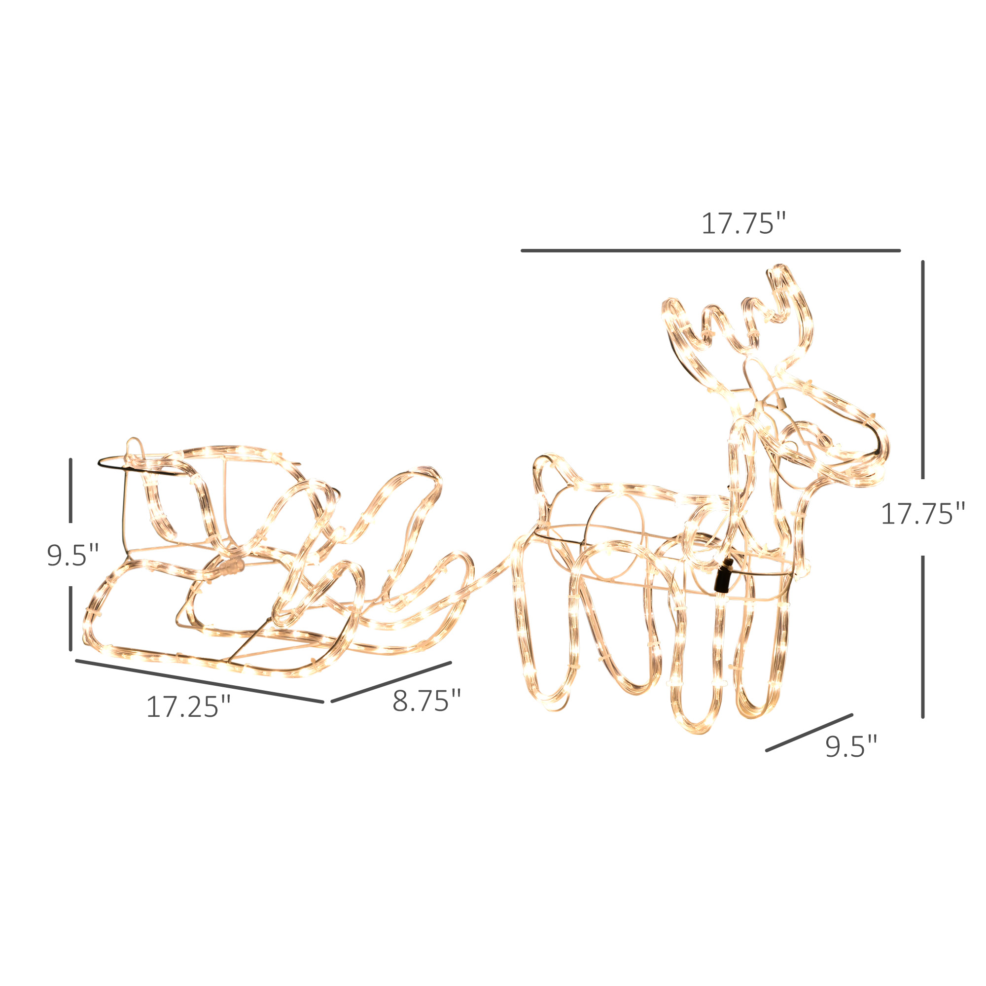 Sleigh Bell Glow – 35in LED Reindeer & Sleigh Motif — TopChopping Christmas collection